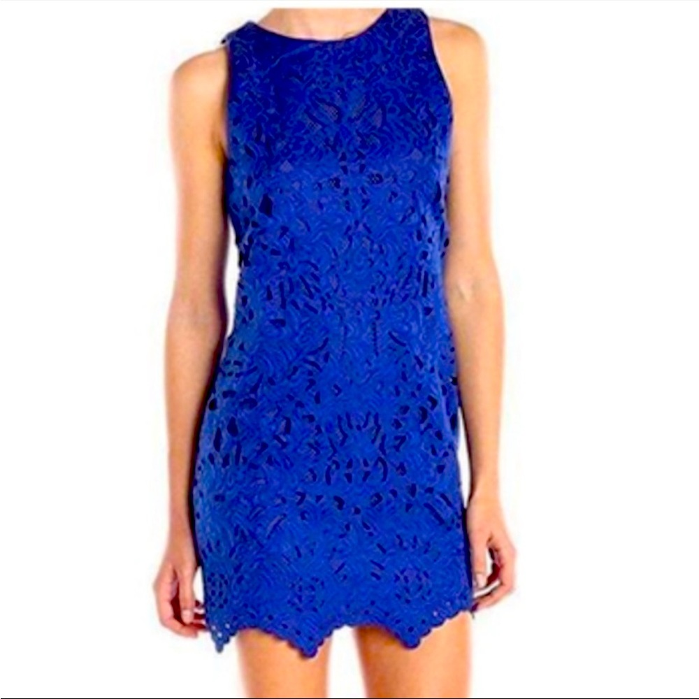 Greylin Sheath Dress Vana Laser-cut shift blue dress